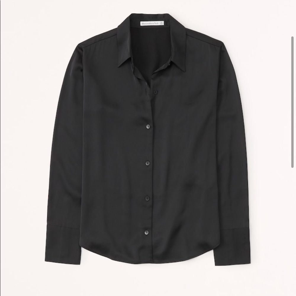 Abercrombie Satin Shirt Long Sleeve Size XS